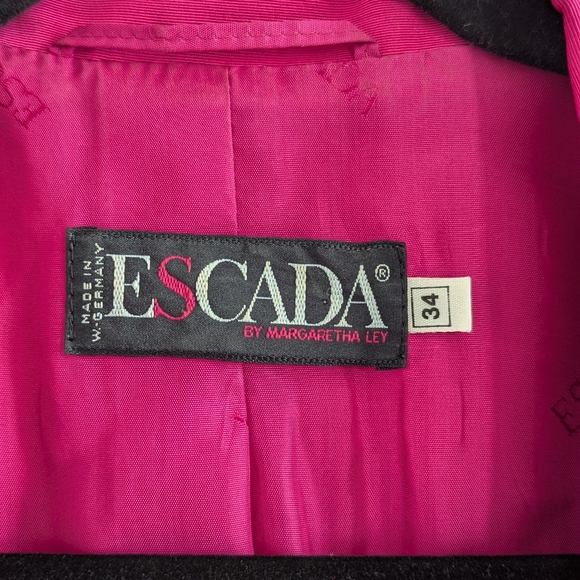 Escada Margaretha Ley Vintage Designer Barbie Pink Fuchsia Blazer 34 - Picture 6 of 10